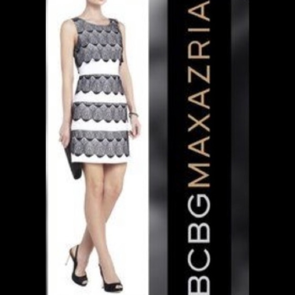 BCBGMaxAzria Lorenna black/white sleeveless midi dress NWOT size 4P